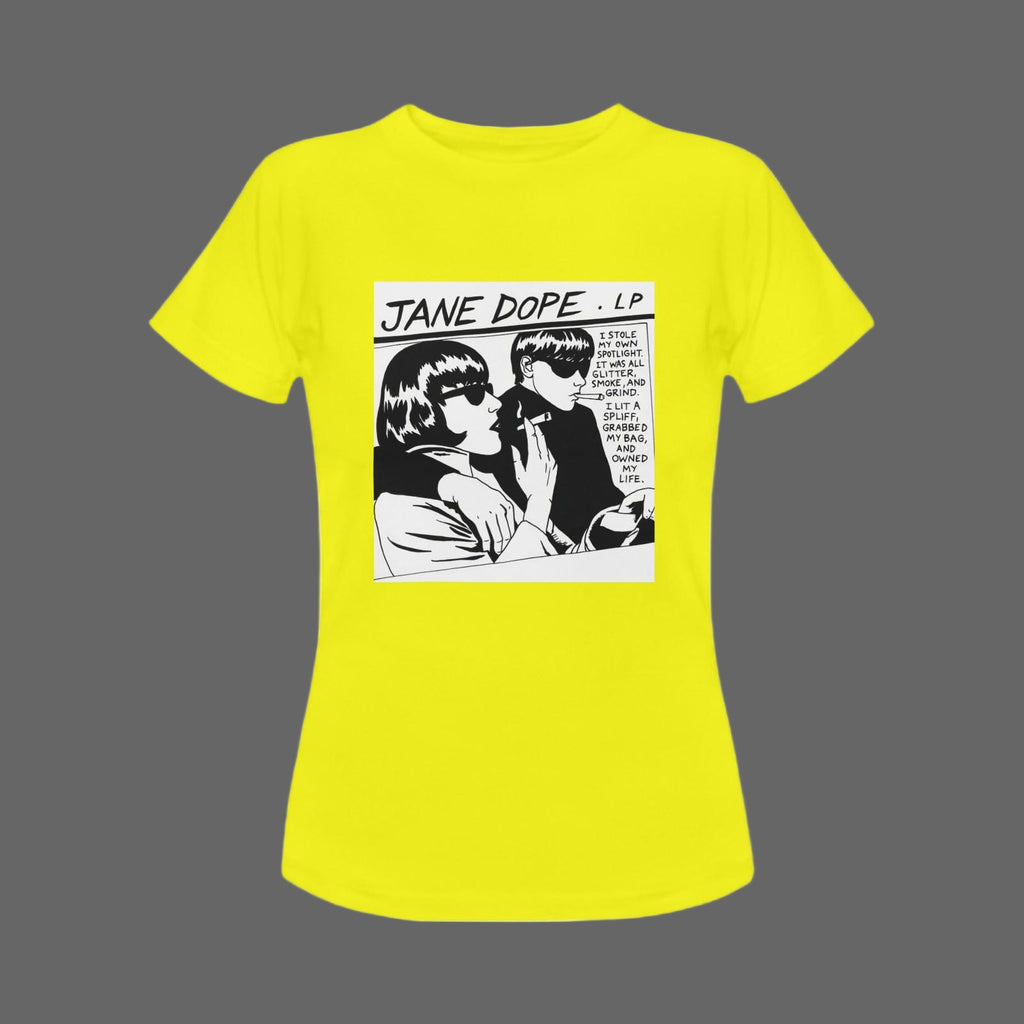 Jane Dope Goo Rock T Jane Dope Goo T Yellow Women's Classic T-Shirt (Model T17） T-Shirt