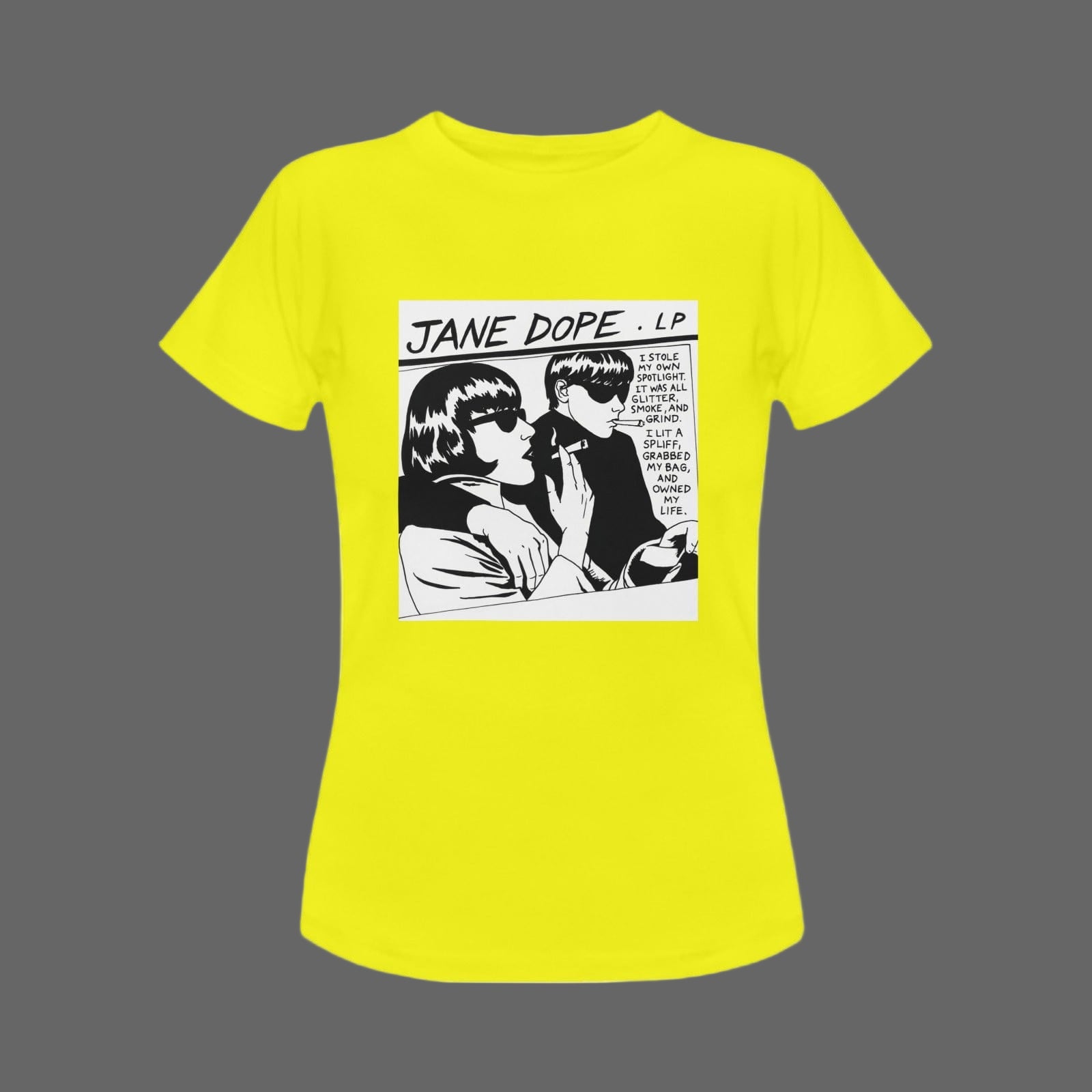 Jane Dope Goo Rock T Jane Dope Goo T Yellow Women's Classic T-Shirt (Model T17） T-Shirt