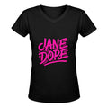 Jane Dope's Fave T JANE DOPE GRAFF BLACK Women's Deep V-neck T-shirt (Model T19)