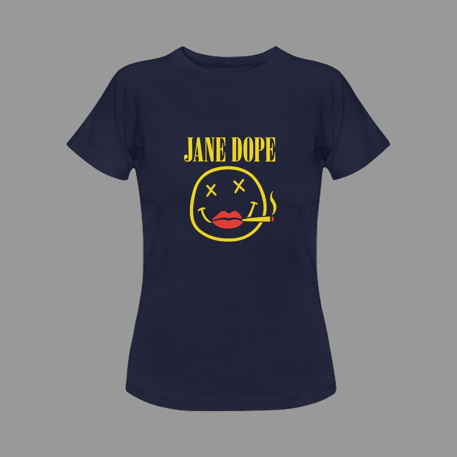 Jane Dope Nirvana Rocker T Jane Dope Nirvana T navy Women's Classic T-Shirt (Model T17）