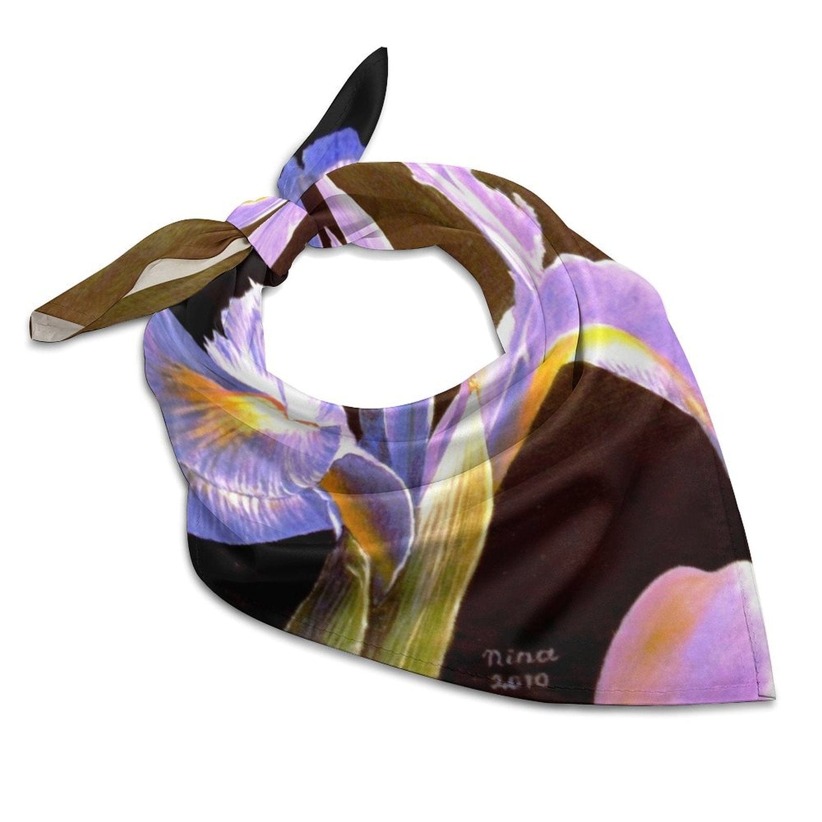 Iris Silky Scarf - Art by Nina Hod white scarf