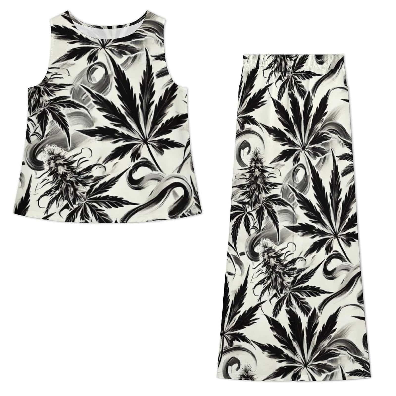 White Widow Chiffon Top & Pants Set white sesh set