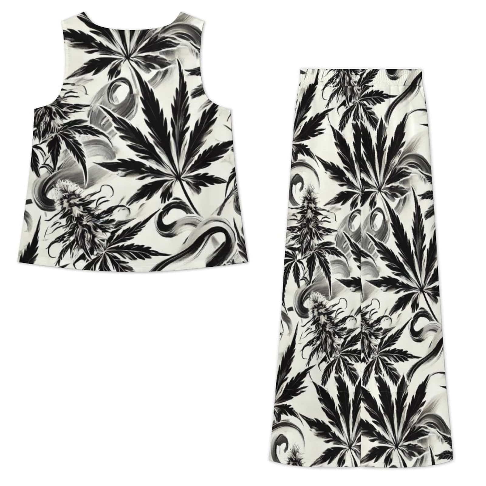 White Widow Chiffon Top & Pants Set sesh set