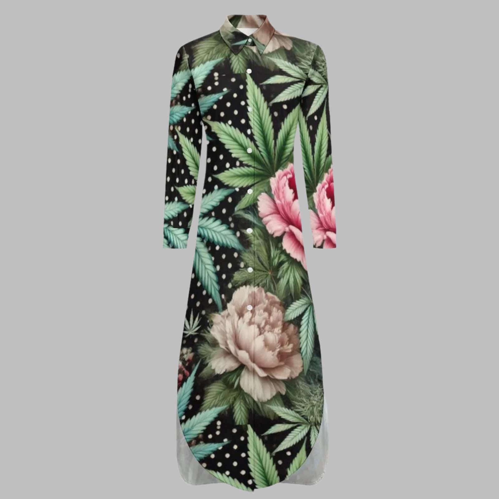 Peony & Pot Shirt Dress Shirt dress