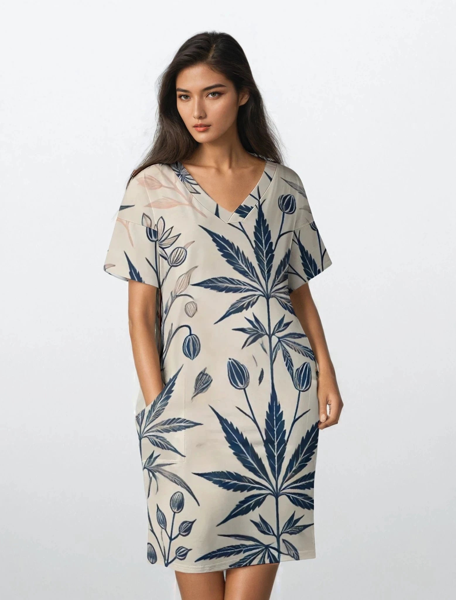 Soft Sativa Pocket Dress Shirt dress