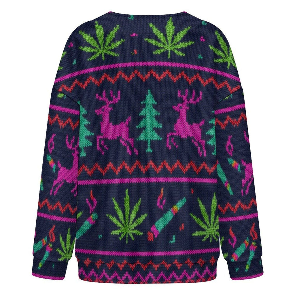 Neon Xmas Drop Shoulder Cardigan cardigan