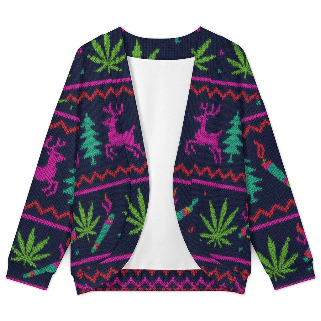 Neon Xmas Drop Shoulder Cardigan cardigan