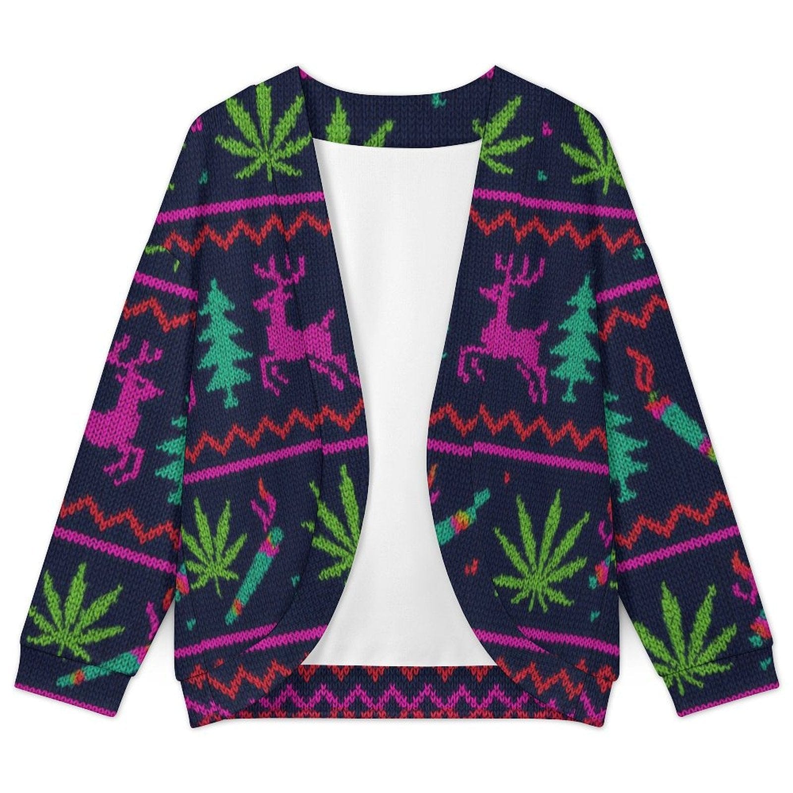 Neon Xmas Drop Shoulder Cardigan cardigan
