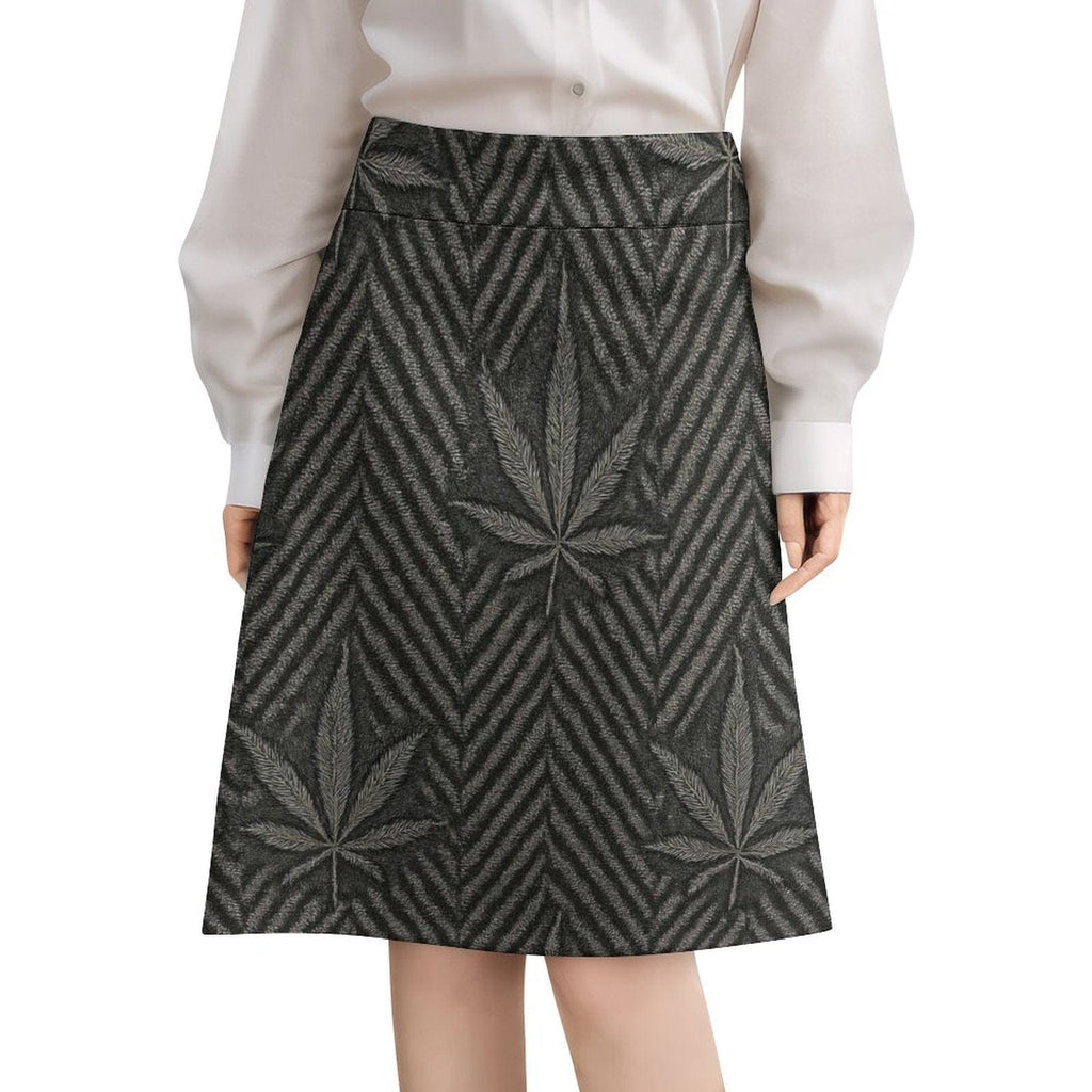 Herringbone A Skirt white skirt