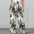 Smokey Strappy Wide Leg Pants with Pockets Strappy Elastic Waist Wide Leg Pants