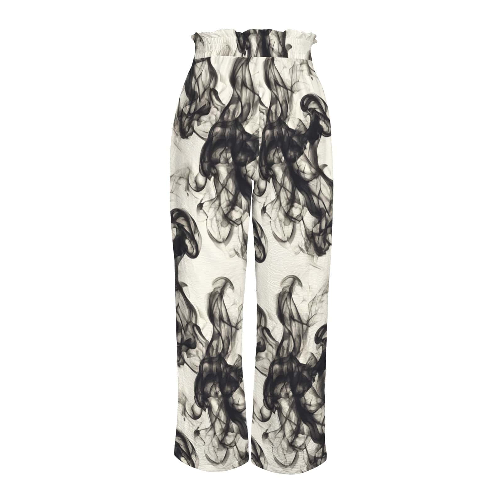 Smokey Strappy Wide Leg Pants with Pockets Strappy Elastic Waist Wide Leg Pants