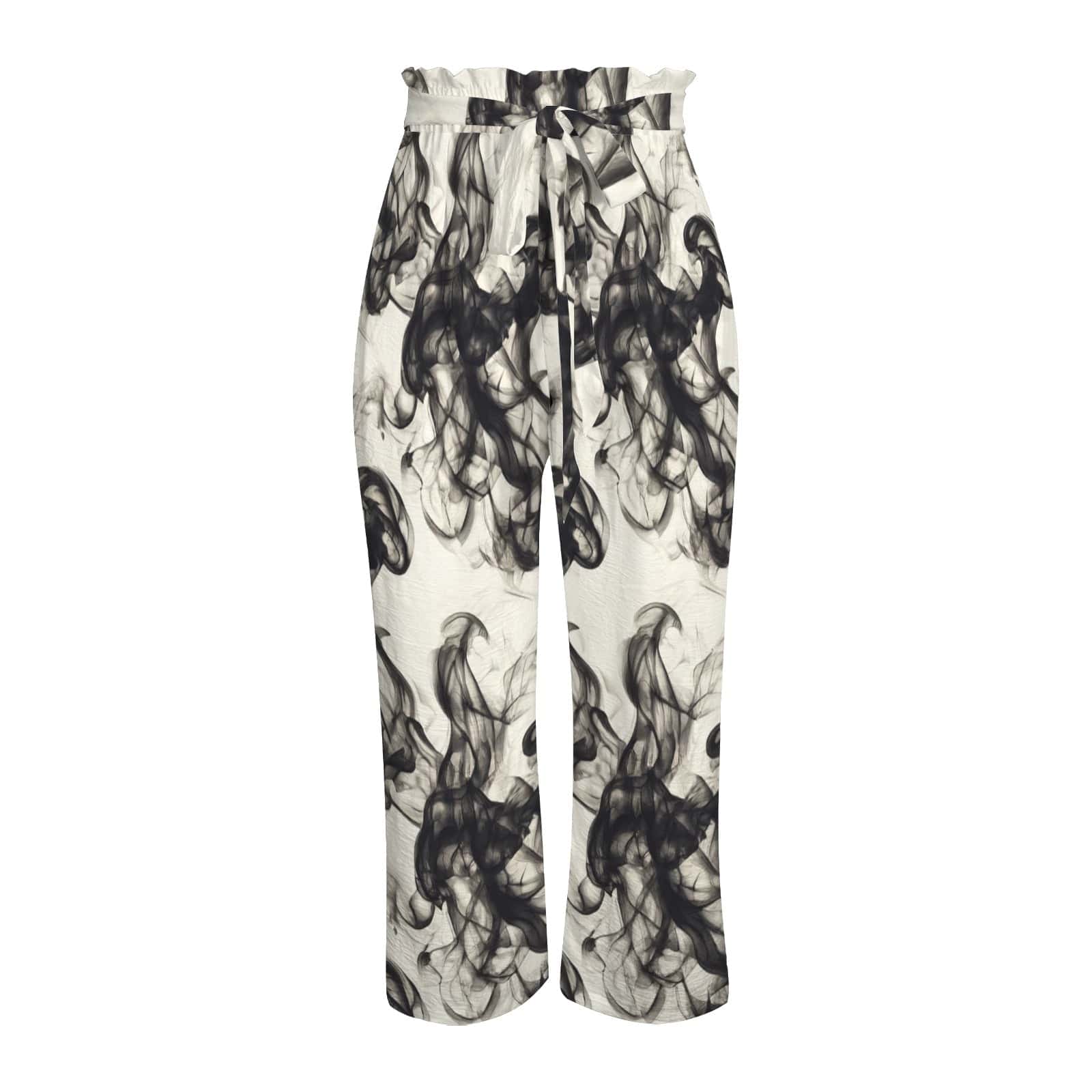 Smokey Strappy Wide Leg Pants with Pockets Strappy Elastic Waist Wide Leg Pants