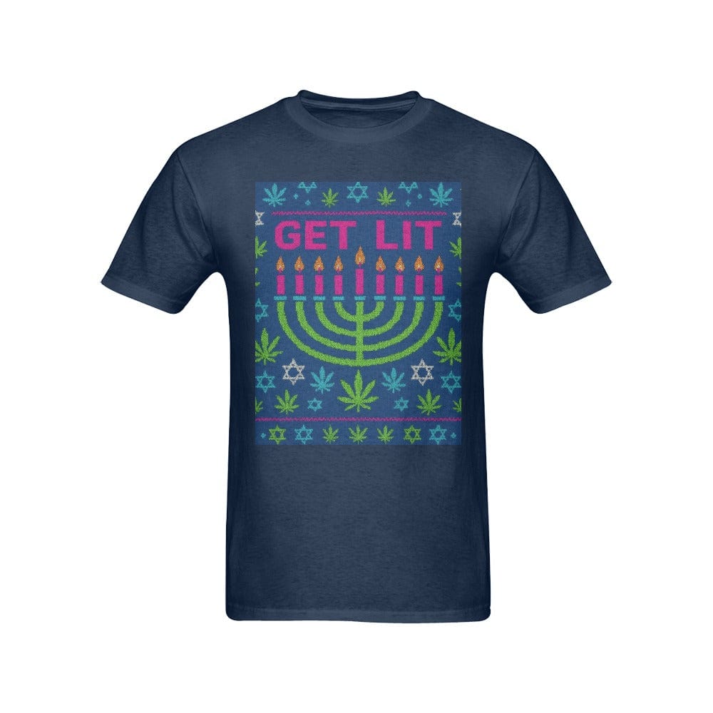 Get Lit Hanukkah Men's T Sunny Men's T-shirt (One Side) (T02)