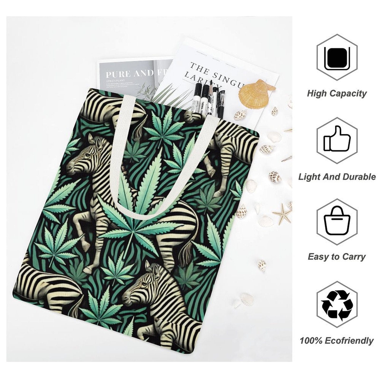 Zabra Canvas Tote Tote Handbags (1642)