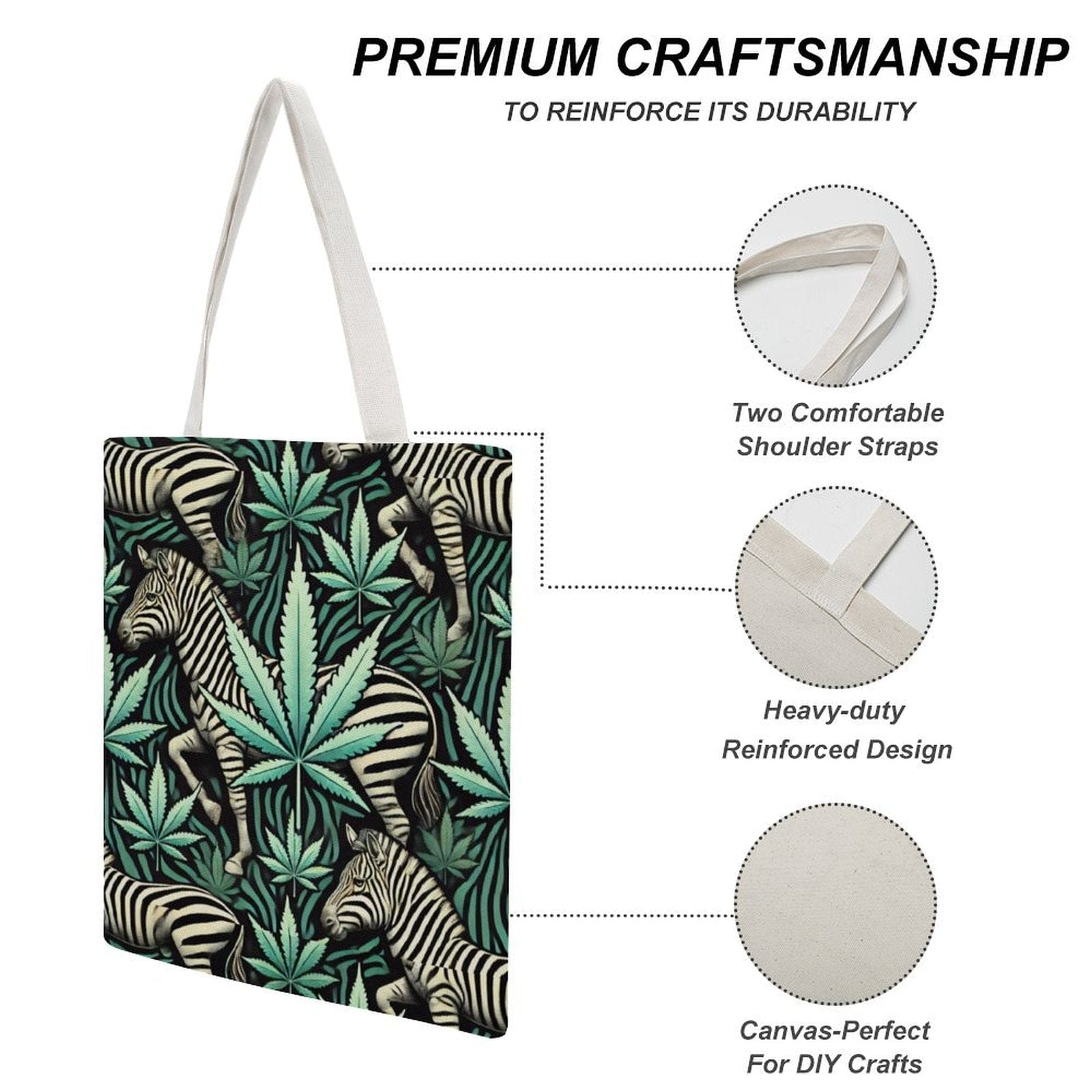 Zabra Canvas Tote Tote Handbags (1642)