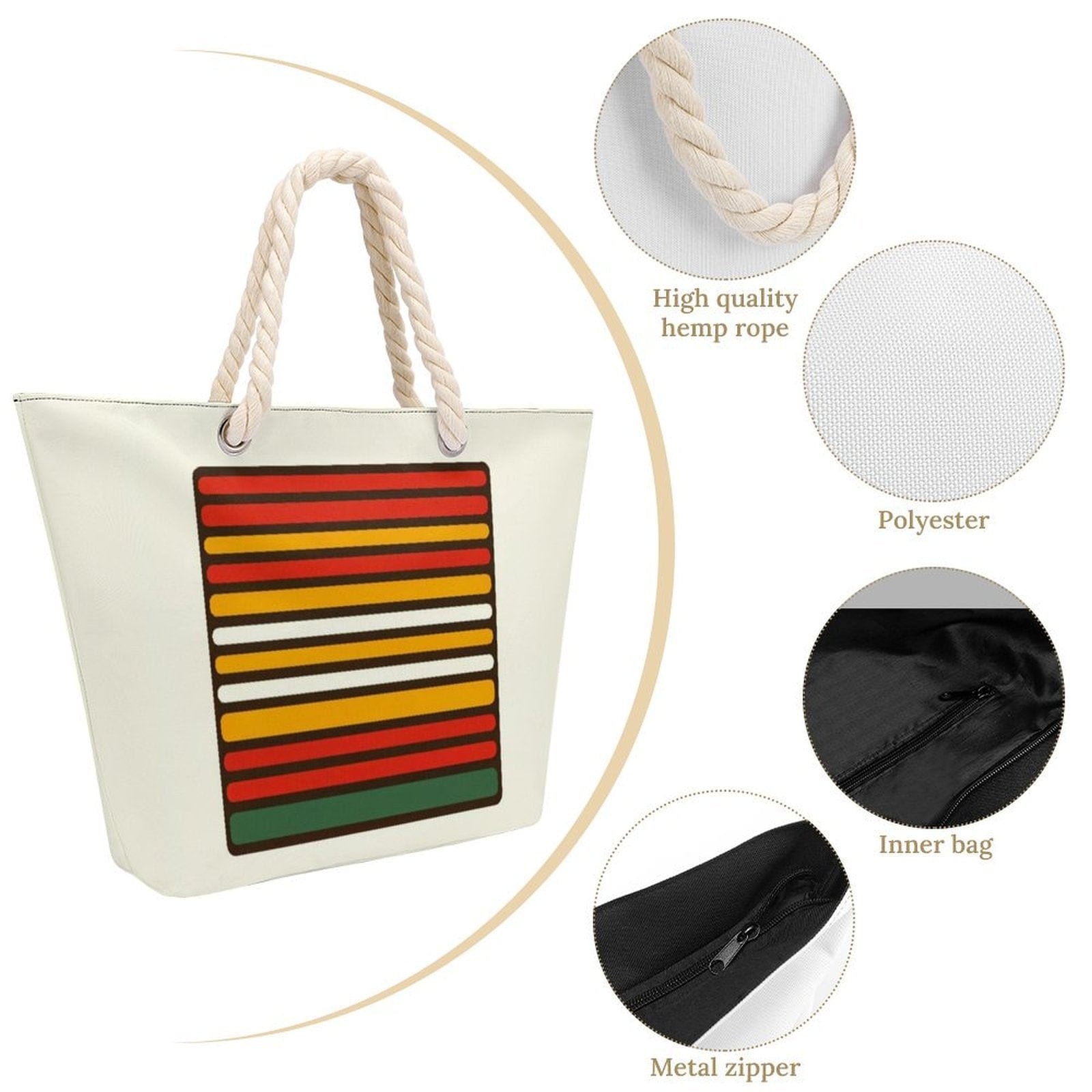 56 HOPE Hemp Rope Tote Bag Tote Handbags (1642)