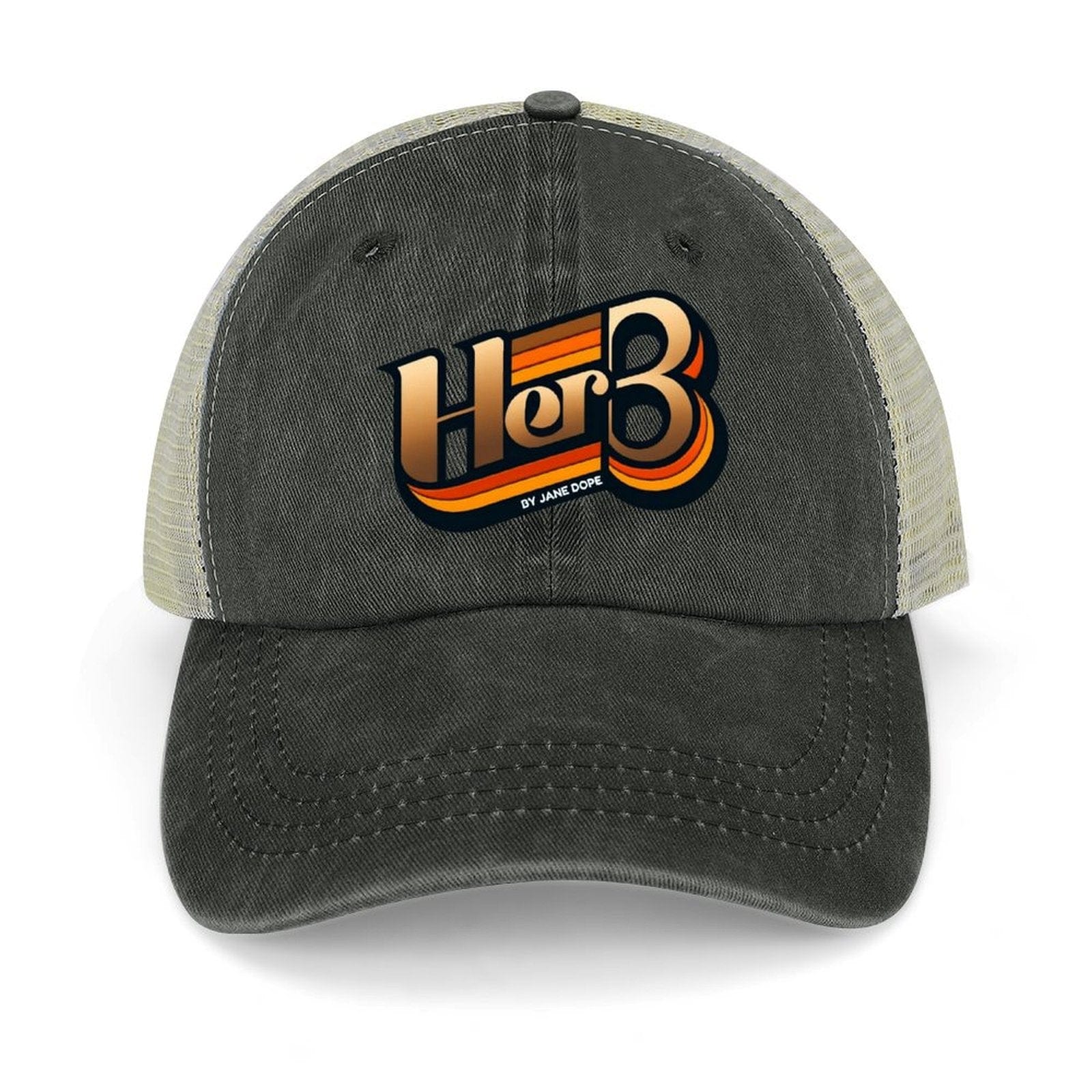 HER.B Denim Trucker Hat Black 16.5x12cm Trucker Hat