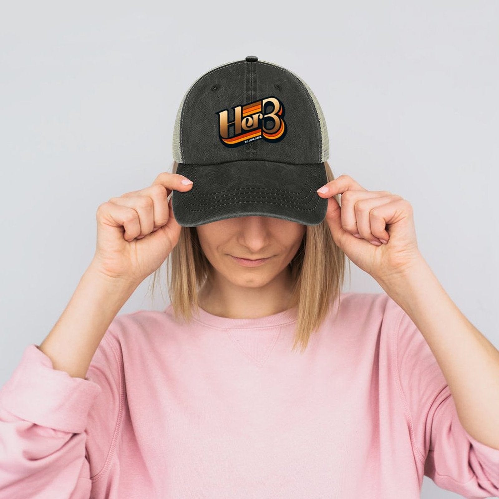 HER.B Denim Trucker Hat Trucker Hat