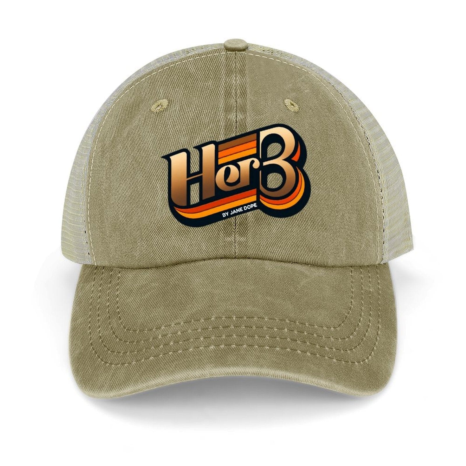 HER.B Denim Trucker Hat Khaki 16.5x12cm Trucker Hat