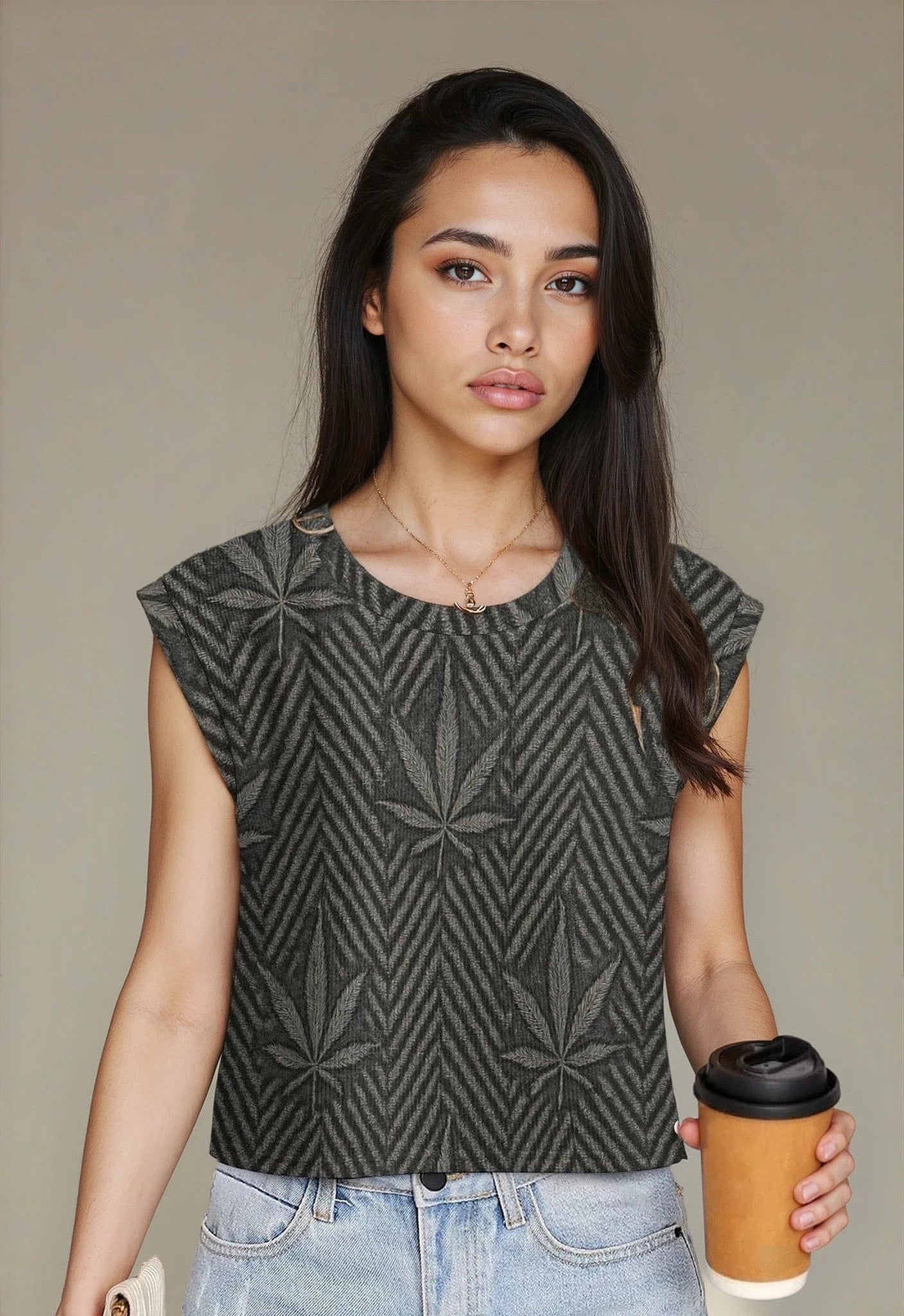 Herbingbone Knit vibe Tank vest