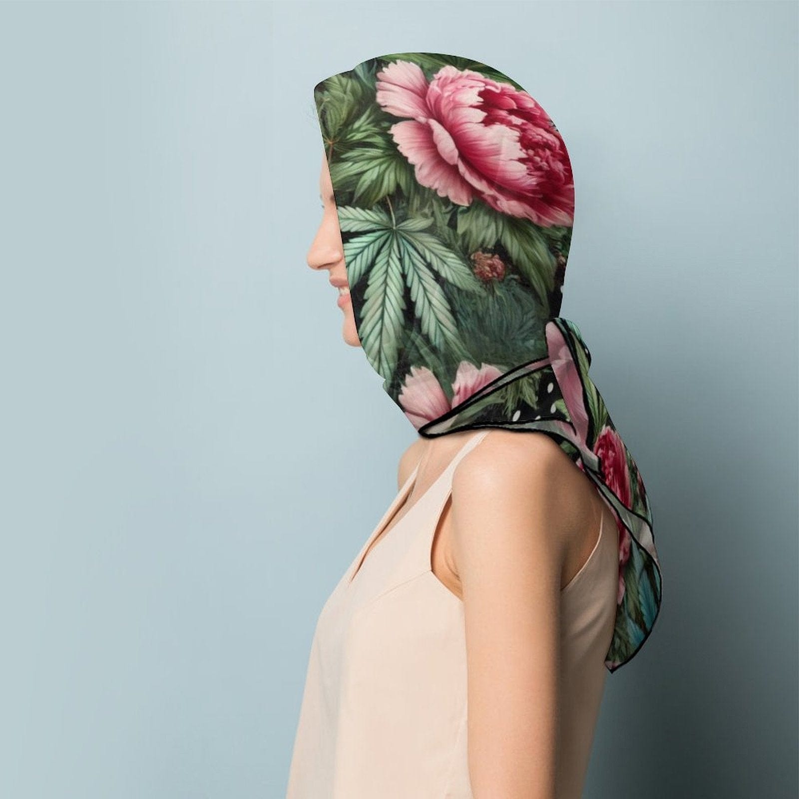 🪷 Pot & Peony Scarf