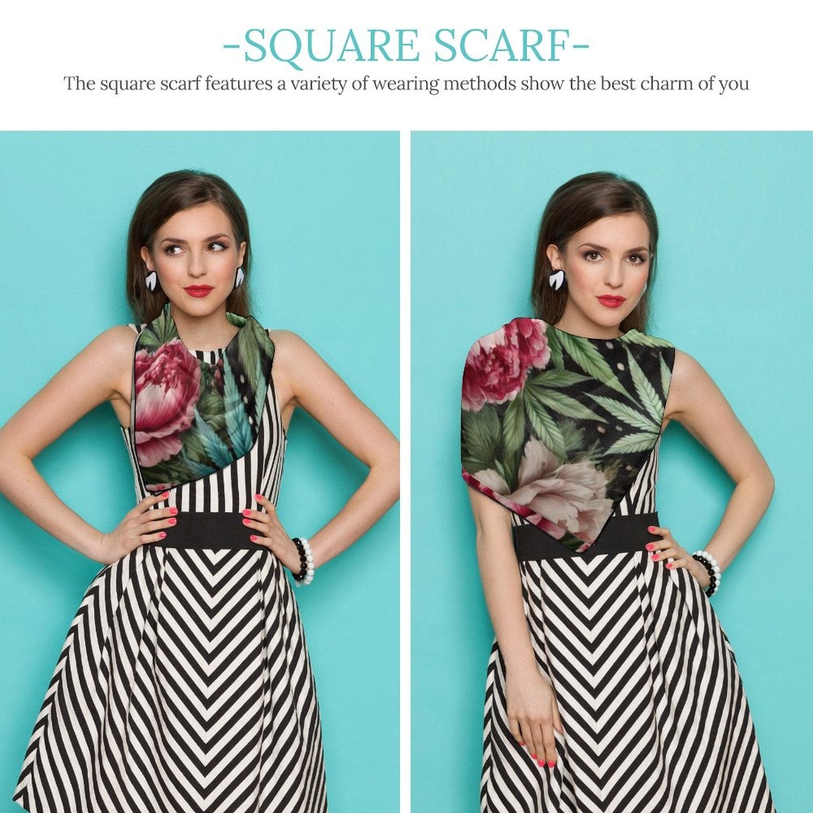 🪷 Pot & Peony Scarf