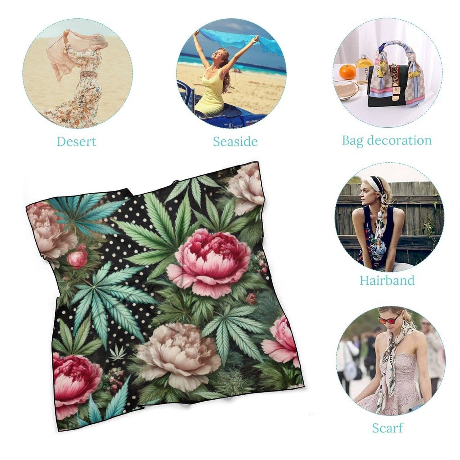 🪷 Pot & Peony Scarf