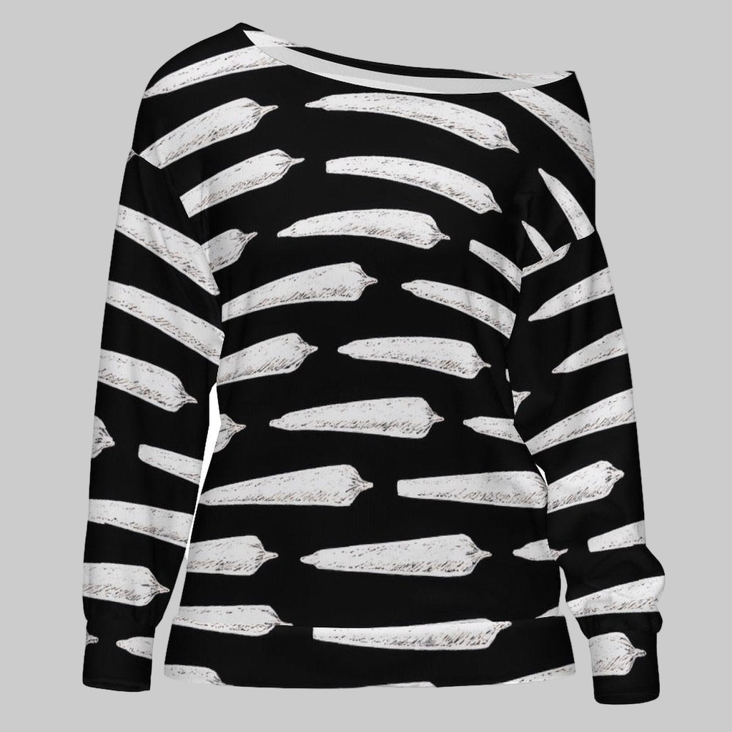 Pre Roll Off the Shoulder Sweatshirt white