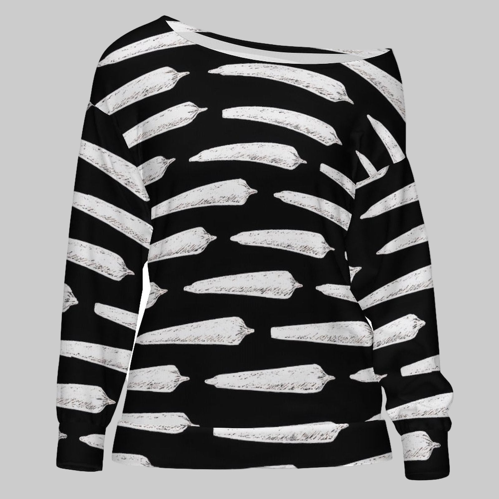 Pre Roll Off the Shoulder Sweatshirt white