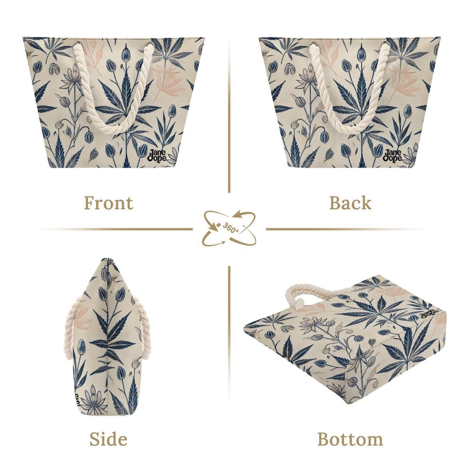 Soft Sativa Hemp rope tote bag