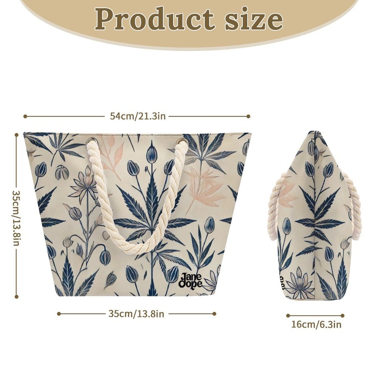 Soft Sativa Hemp rope tote bag