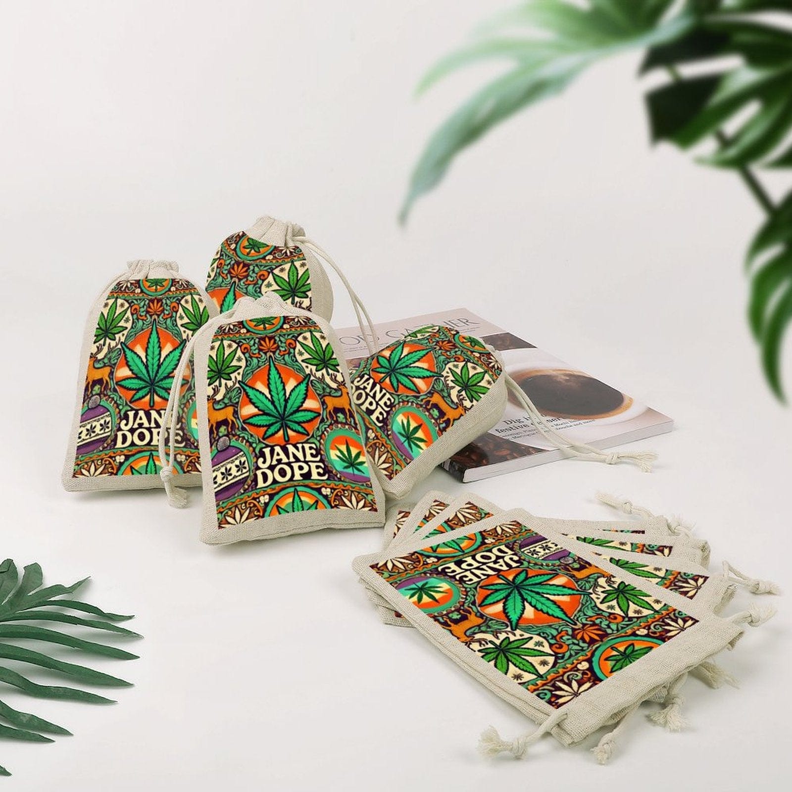 Jane Dope Cotton & hemp gift Bags (8 in a pack)