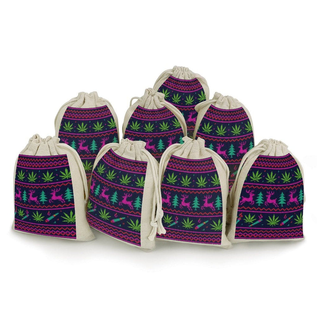 Neon X-mas Hemp & Cottom Gift Bags (8-Pack) white One size GIFT