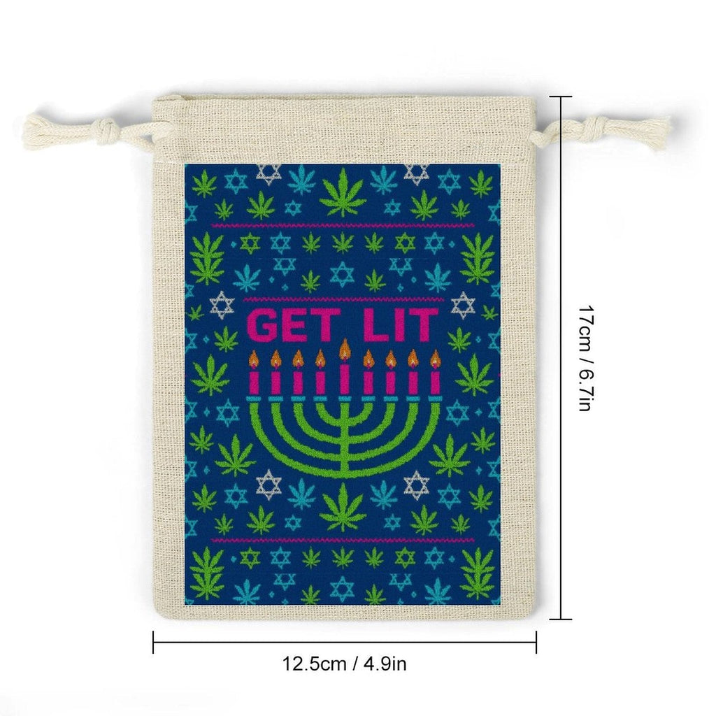 Hanukkah “Get Lit” Cotton & Hemp Gift Bags (8-Pack) GIFT