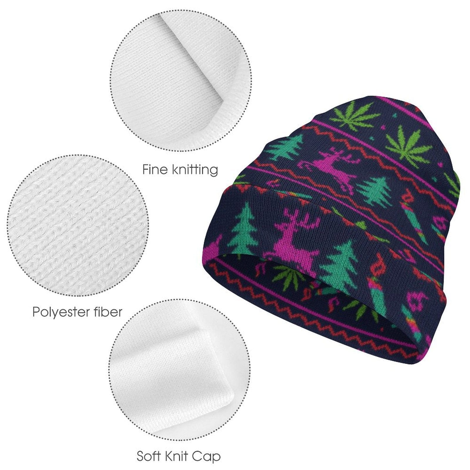 Full printed knitted hat All Over Print Knit Beanie