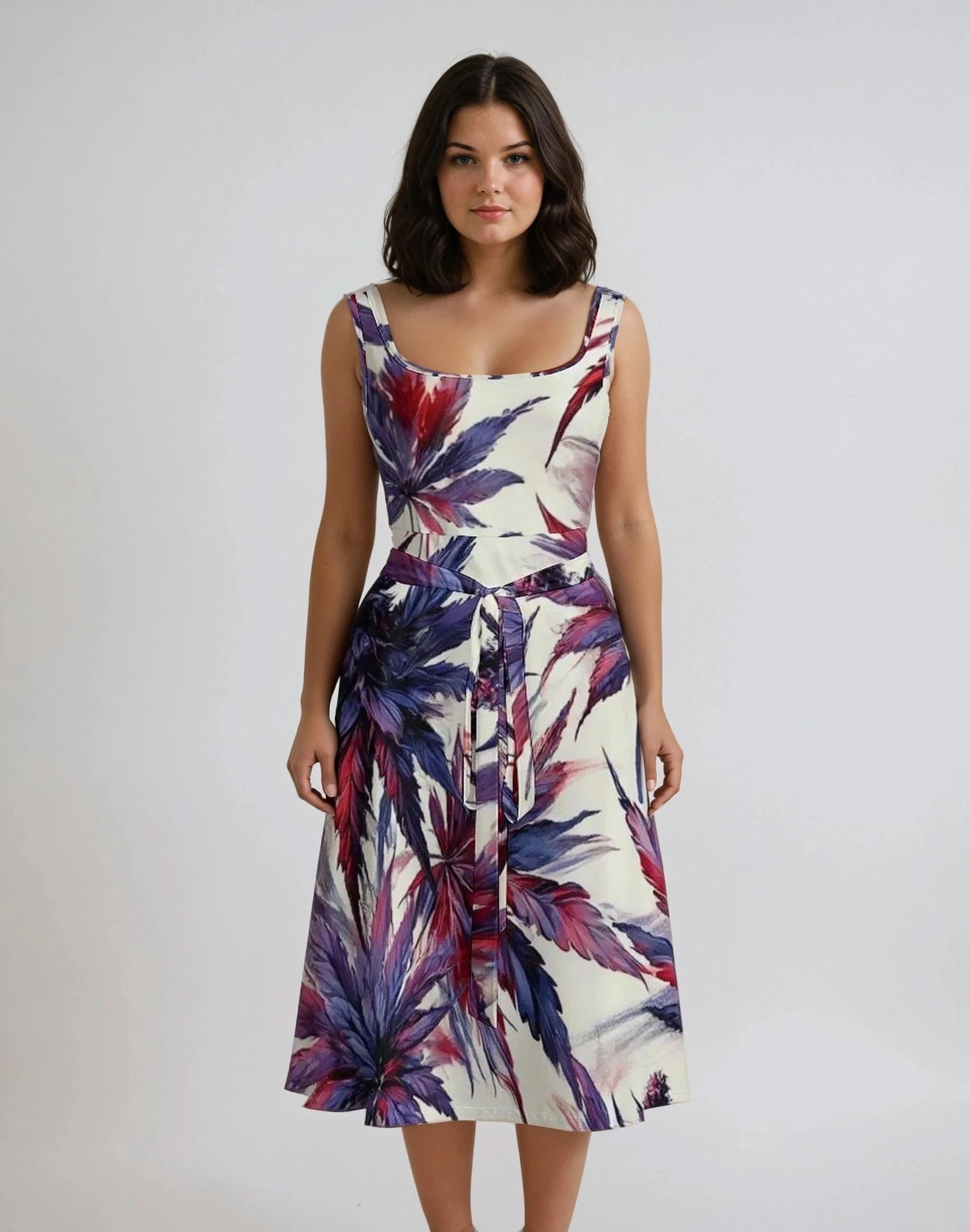 Mendo Tie Waist Dress white S