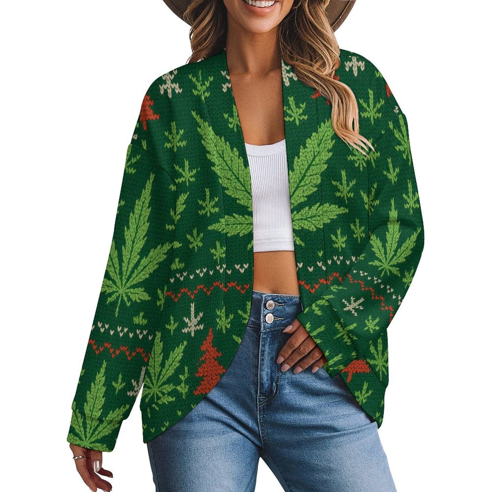 X-Mas Drop Shoulder Cardi white cardigan