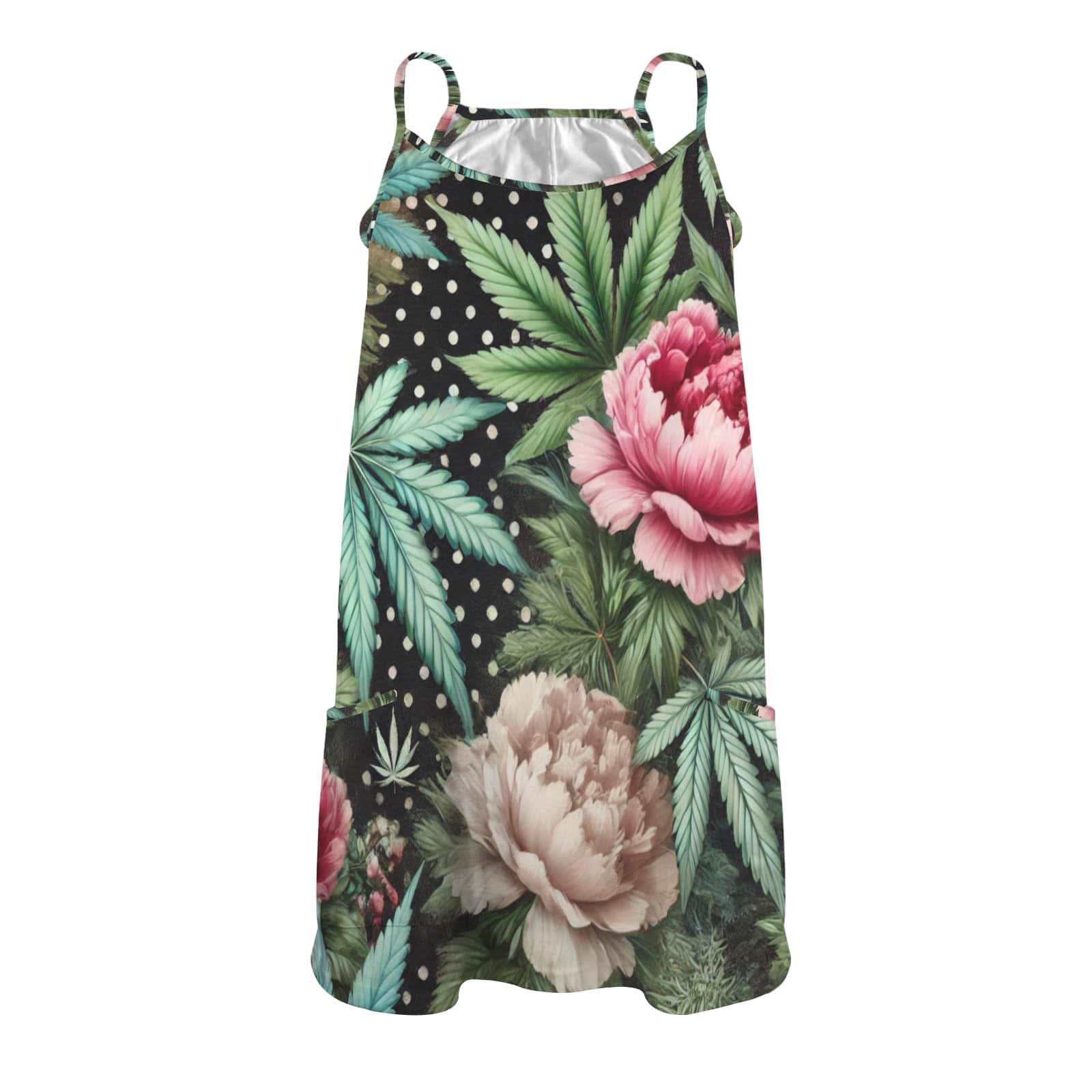Peony & Pot Jumper Cami Women's Double-Layered Camisole Dress (D70)