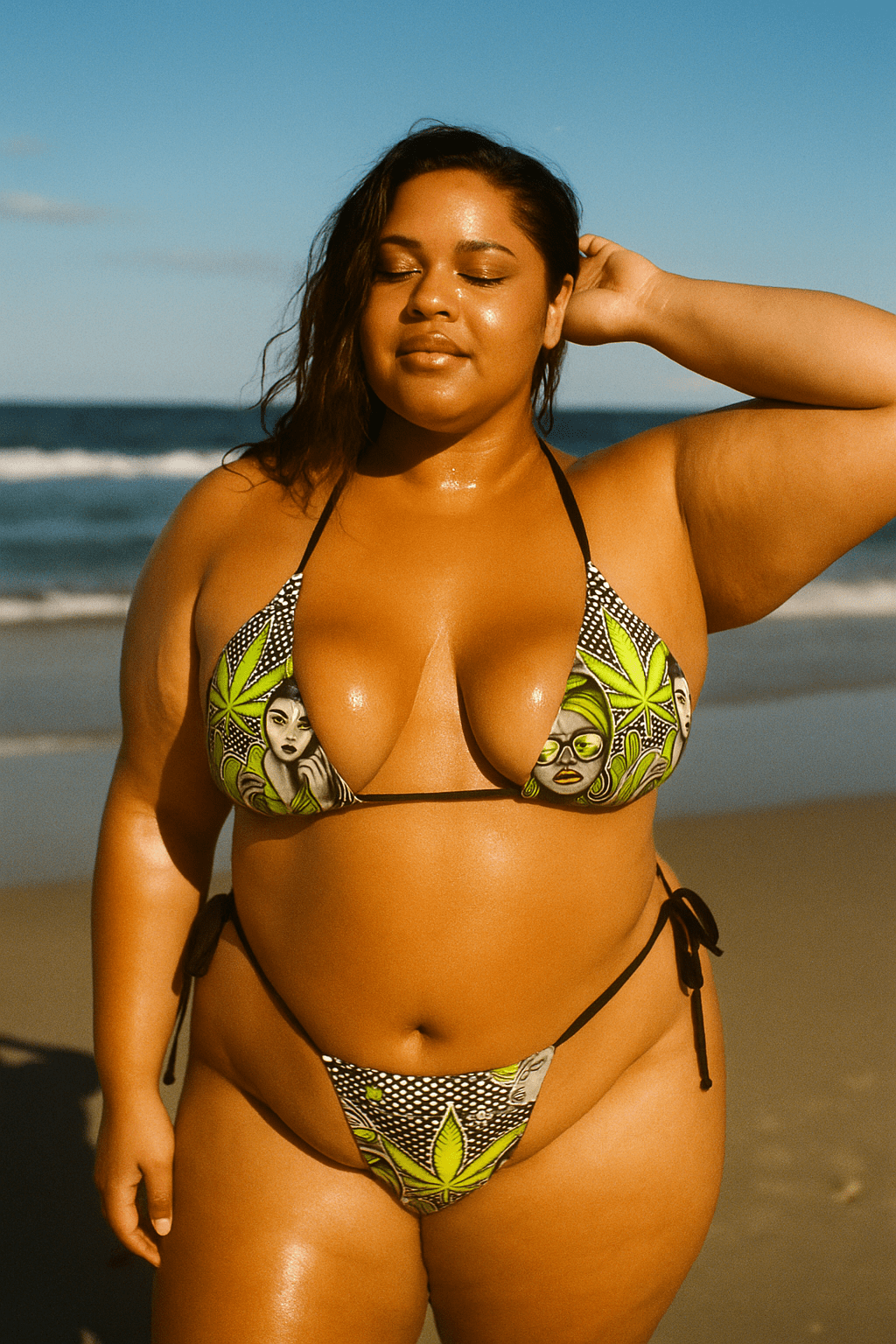 Bad B String Bikini Plus Set Women's Halter String Bikini Set