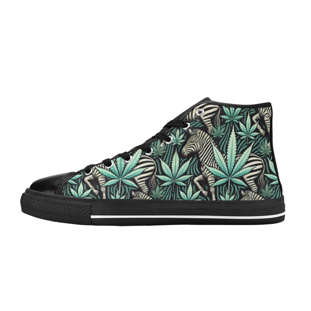 Zabra High Tops US12 Women's High Top Canvas Shoes (017)