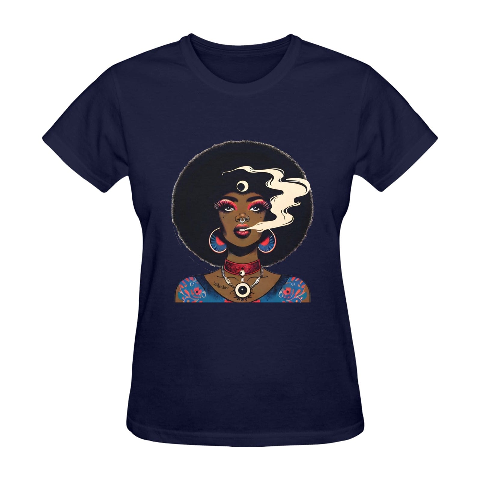 Au Natural Dope T navy women's T shirt