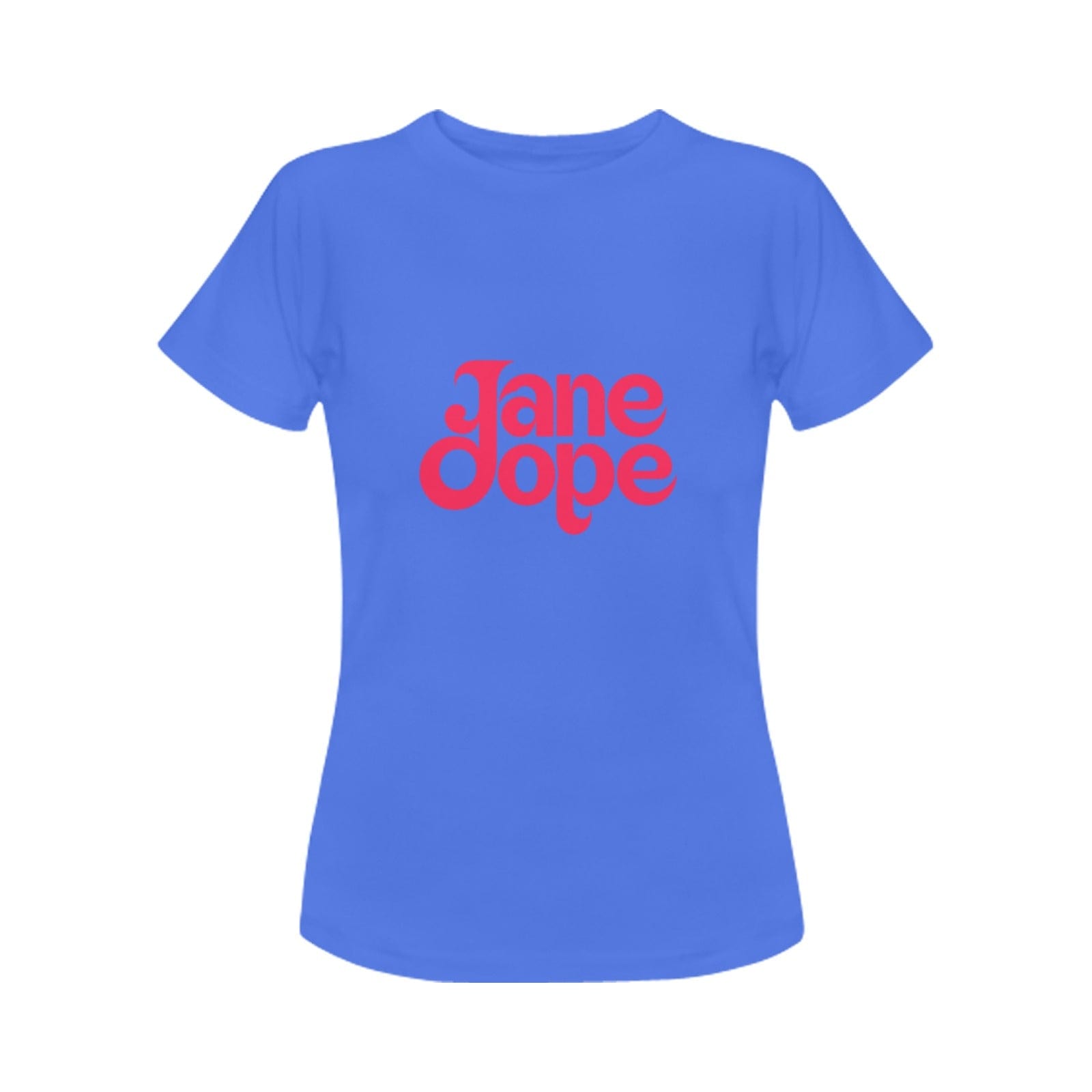 Jane Dope UNISEX Tee pink logo T blue Women's T-Shirt in USA Size (Front Printing Only) women's T shirt