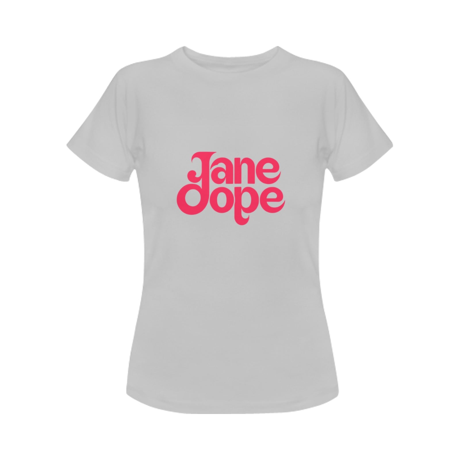 Jane Dope UNISEX Tee pink logo T Gray Women's T-Shirt in USA Size (Front Printing Only) women's T shirt