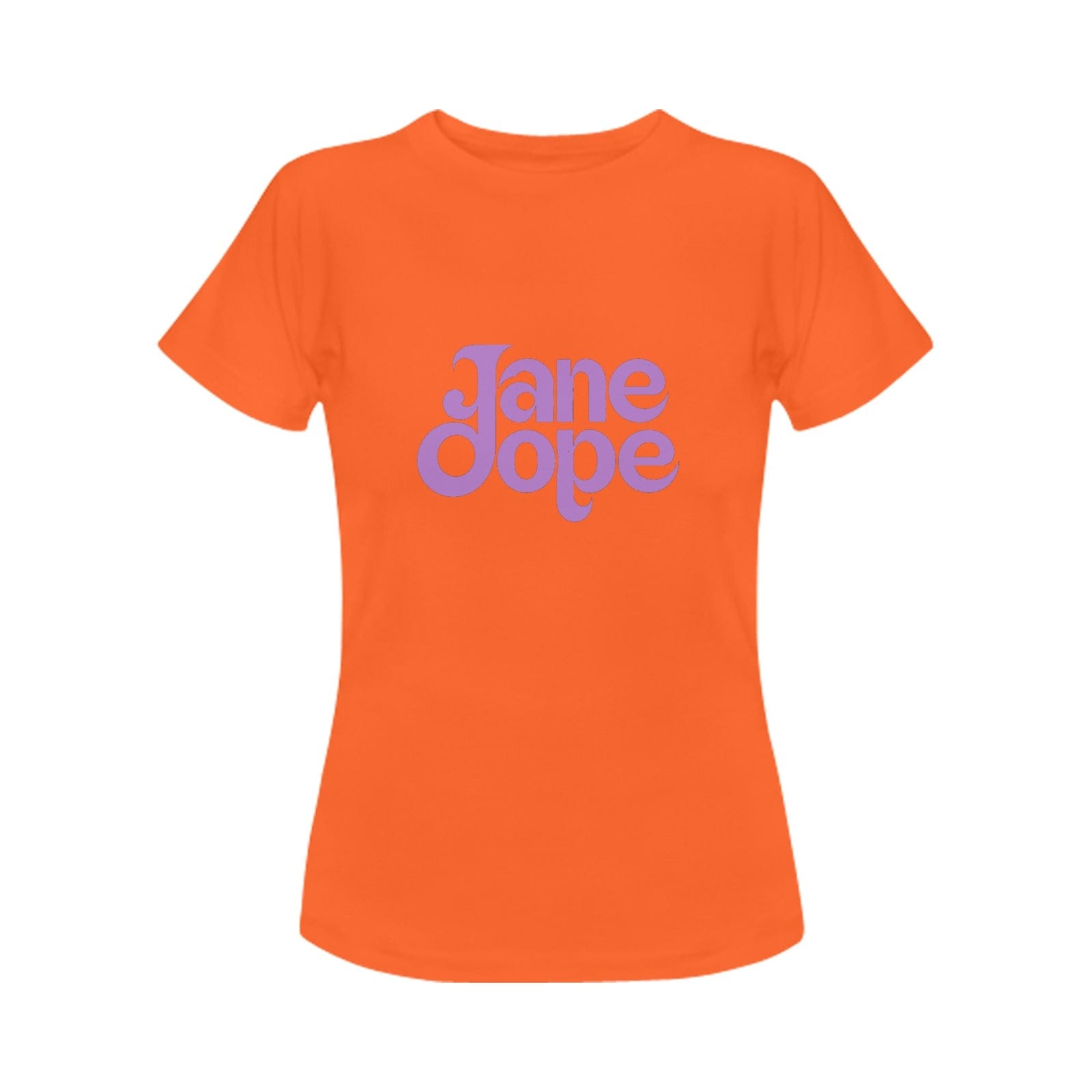 Jane Dope UNISEX Tee pink logo T orange Women's T-Shirt in USA Size (Front Printing Only) women's T shirt