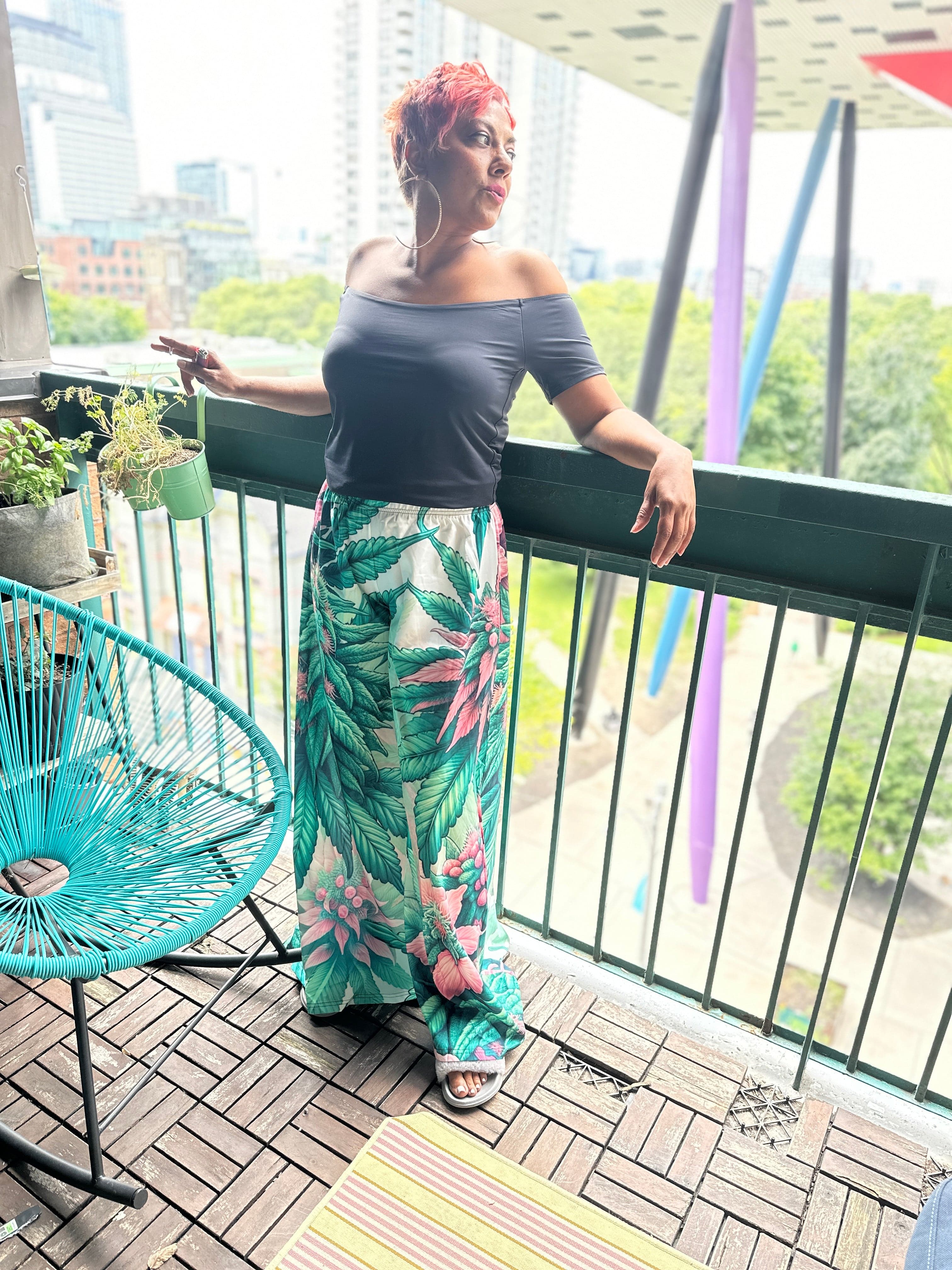 Pink Haze Flow Pants Women's Wide Leg Lounge Pants (L77)