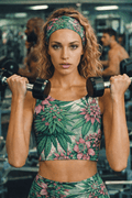 Jane Dope Dope Athletic Headband — all-over print wide athletic headband lifestyle shot