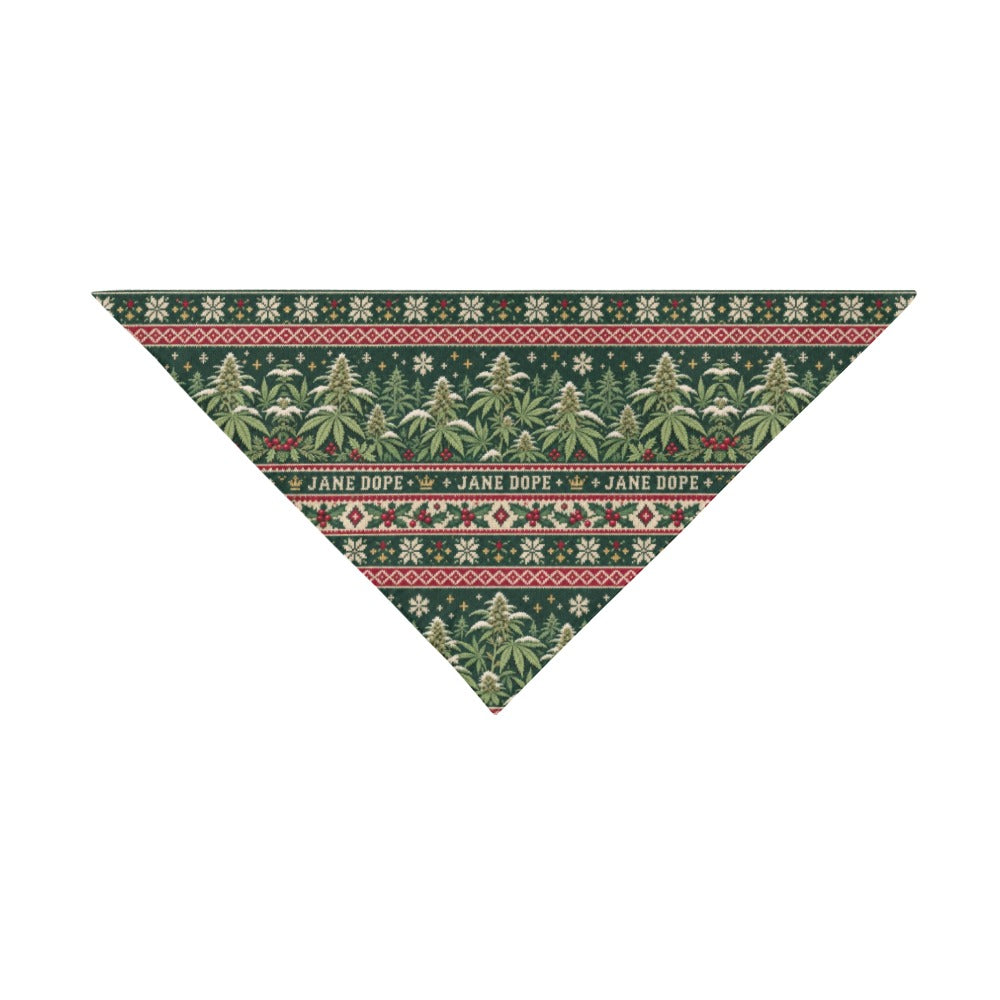 Nugs & Mistletoe Dog Scarf Pet Dog Bandana/Large Size