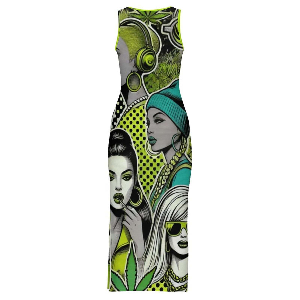 Bad B Bodycon Side Slit Long Dress long dress
