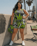 Bad B graphic print sleeveless tank dress, lifestyle editorial shot on model