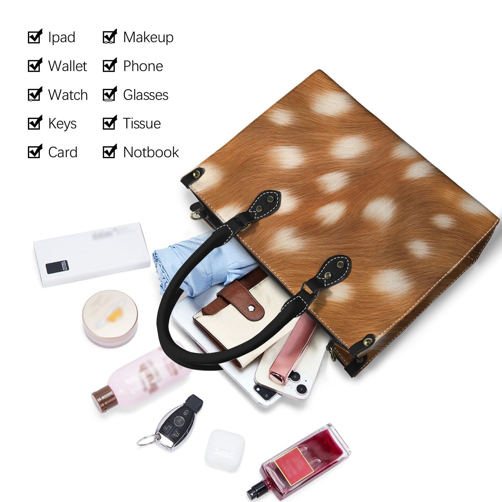 Bambi Purse Vegan Leather — clasp and zip detail close-up